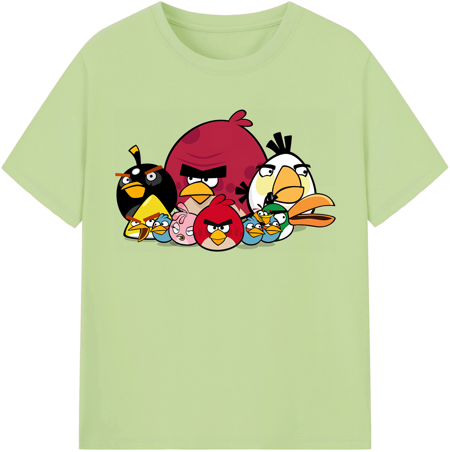 （画像用） Angry Birds アングリーバード 綿100％半袖Tシャツ（フロントプリント）